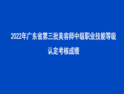 2022年第三批廣東省美容師中級(jí)職業(yè)技能等級(jí)認(rèn)定考核成績(jī)