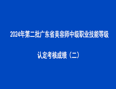 2024年第二批廣東省美容師中級(jí)職業(yè)技能等級(jí)認(rèn)定考核成績(jī)（二）